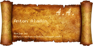 Anton Aladin névjegykártya